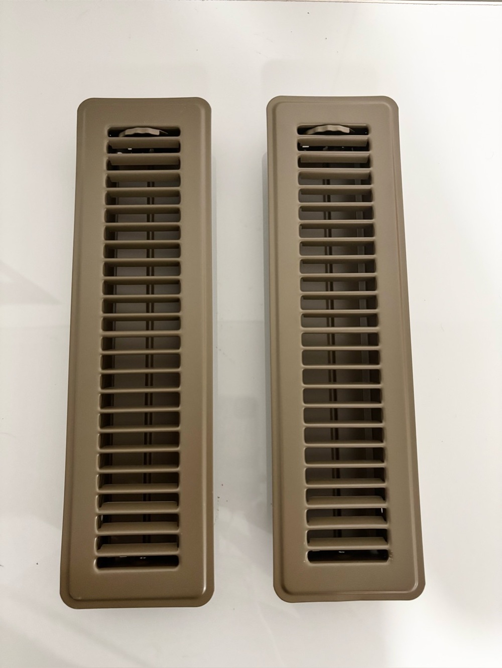 Imperial Louvered Steel Painted Floor Register 2.25 X 12 Inch, Brown 2 Pack